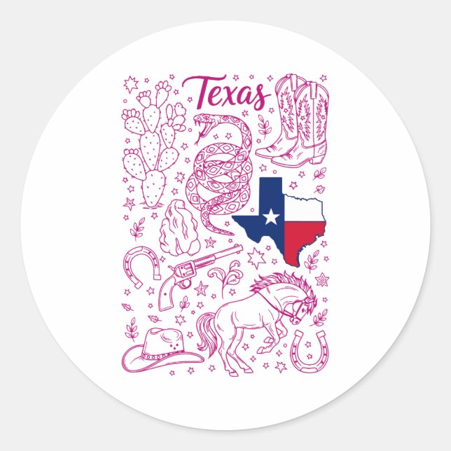 Adesivo Pacote Texas Cowboy Vibes Ocidentais (Frente)