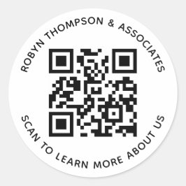 Adesivo Pacotes de Código QR Redondos Personalizados Branc