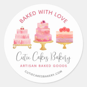 Adesivo Padaria Assada Com Amor 3 Bolo De Rosa Desmaiado S
