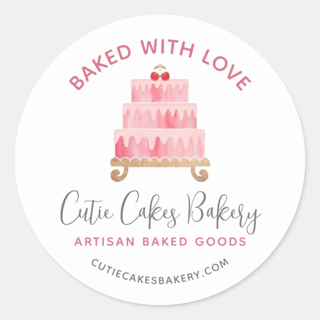 Adesivo Padaria Assada Com Amor Rosa Cake Pastry Chef (Frente)