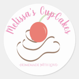 Adesivo Padaria Caseira CupCake Swirl Cereja