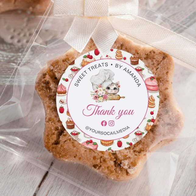 Adesivo Padaria Chef Kitten Obrigado (Criador carregado)