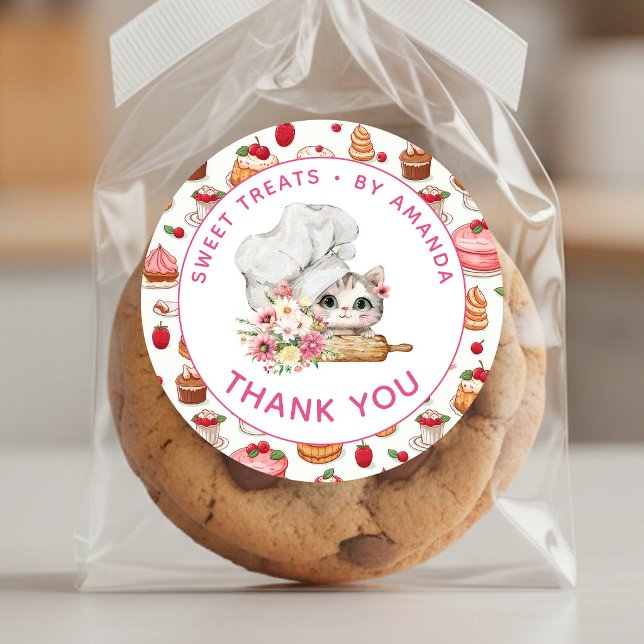 Adesivo Padaria Chef Kitten Obrigado (Criador carregado)