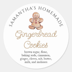 Adesivo Padaria de Biscoitos de Gengibre Personalizados