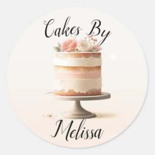 Adesivo Padaria de Bolo de Noiva Floral Rosa Elegante Pêss