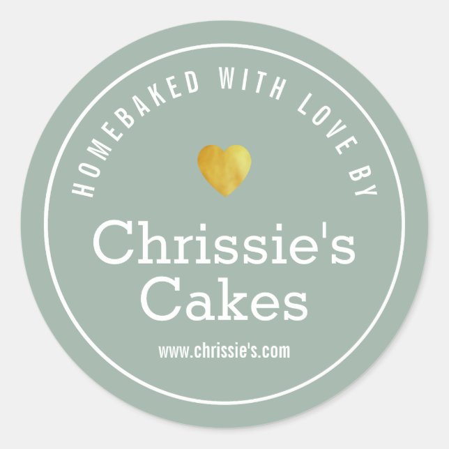 Adesivo padaria de casa, verde, branco personalizado (Frente)