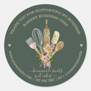 Adesivo Padaria de Catering Chef Rustic Eucalipto verde sa