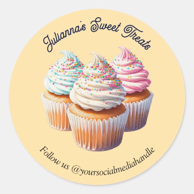 Adesivo Padaria de Cupcake Congelado Fofa (Frente)