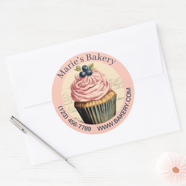 Adesivo Padaria de Cupcake de Bake-Caterer de Dessert (Envelope)