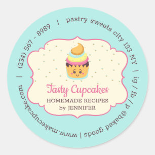 Adesivo Padaria de cupcakes doces de pastelaria fofa