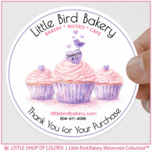 Padaria de Cupcakes Rosa Personalizáveis Obrigado