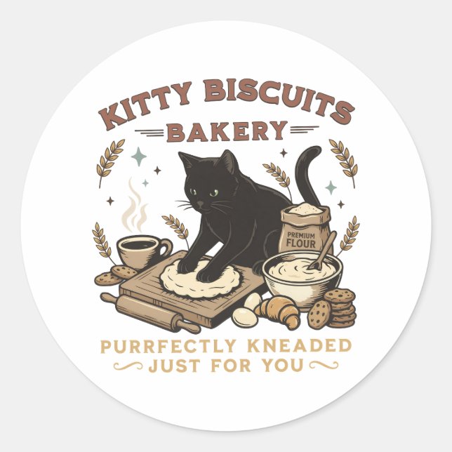 Adesivo Padaria de Gatos Perfeitamente Sovada Kitty Café (Frente)