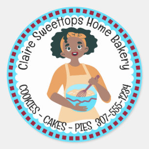 Adesivo padaria de mulheres afro-americanas da cozinha