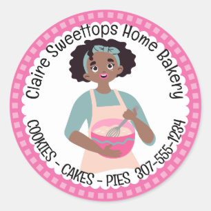 Adesivo padaria de mulheres afro-americanas da cozinha