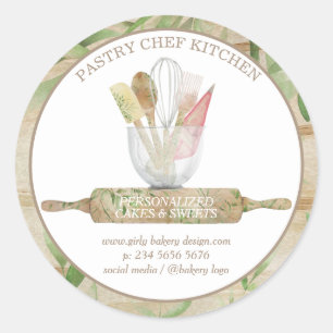 Adesivo Padaria de pastelaria, ferramentas, madeira russa