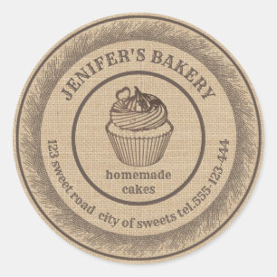 Adesivo padaria de roupa de Vintage, padaria de cupcakes c