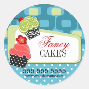 Adesivo Padaria extravagante retro do cupcake