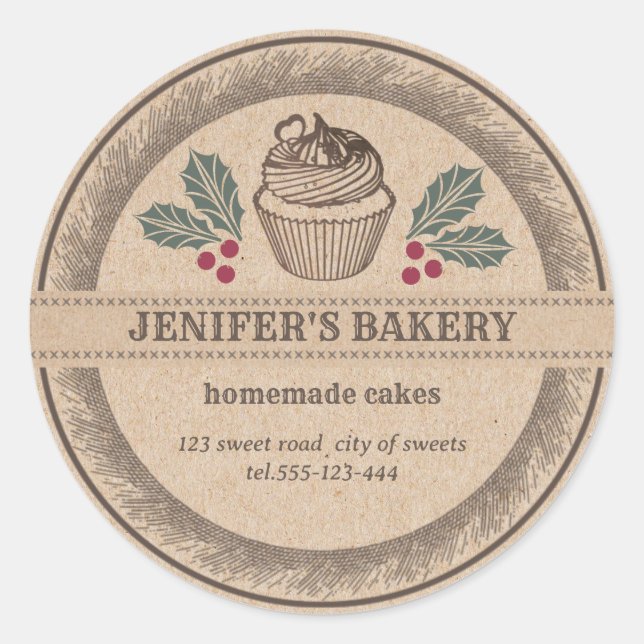 Adesivo Padaria Kraft Feriado caseiro holandês (Frente)