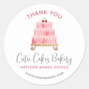 Adesivo Padaria Obrigado Blush Bolo Torta Sobremesa