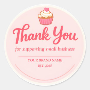 Adesivo Padaria Pink Cupcake Obrigado