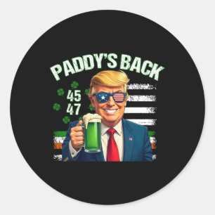 Adesivo Paddy's Back Trump 45 47 Bandeira Americana Irland