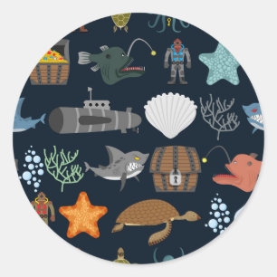 Adesivo Padrão 1 dos Habitantes do Oceano