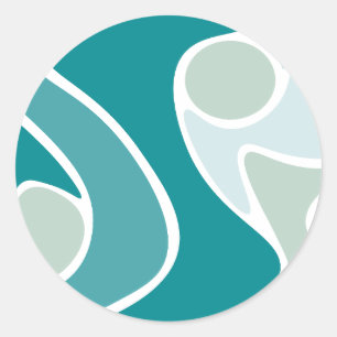 Adesivo padrão abstrato em tons azuis