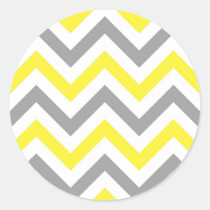 Adesivo Padrão Amarelo, Cinza Escura Grande Chevron ZigZag