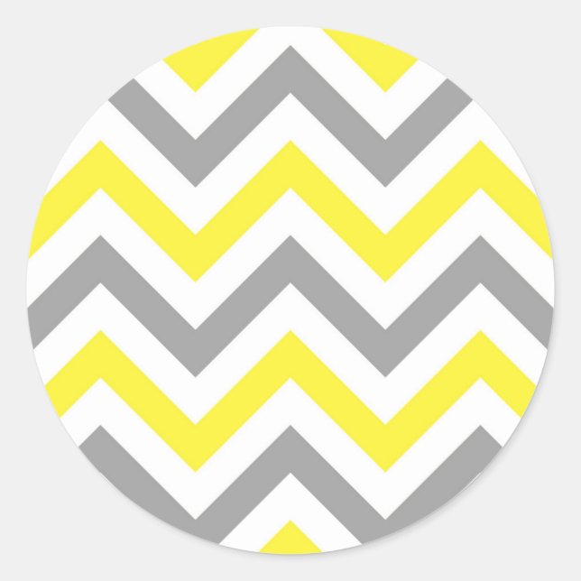 Adesivo Padrão Amarelo, Cinza Escura Grande Chevron ZigZag (Frente)