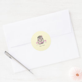 Adesivo Padrão Amarelo de Dandelion Cute Hedgehog