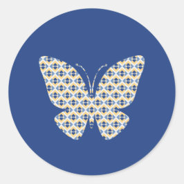 Adesivo Padrão Amarelo e Azul do País de Borboleta