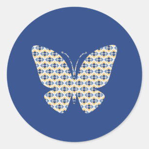 Adesivo Padrão Amarelo e Azul do País de Borboleta