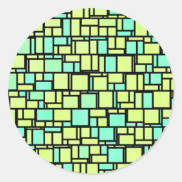 Adesivo Padrão amarelo verde geométrico