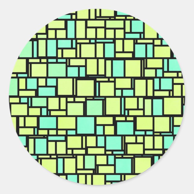 Adesivo Padrão amarelo verde geométrico (Frente)