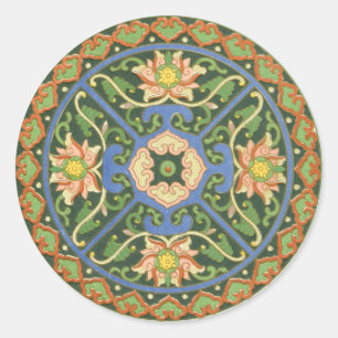 Adesivo Padrão Antigo Cloisonné Chinês: Jade Verde