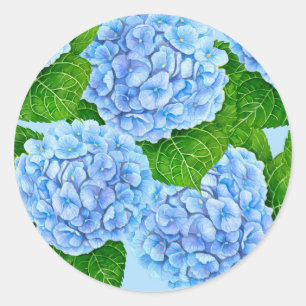 Adesivo Padrão aquoso de hydrangea azul