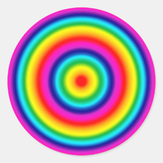 Adesivo Padrão Arco-Íris Redondo Psicodélico