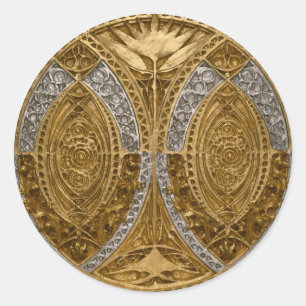 Adesivo Padrão Art Déco Prata e Ouro