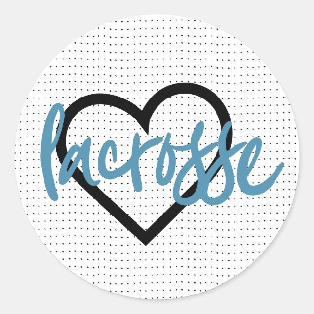 Adesivo Padrão Azul em Pentes de Lacrosse Brancos e Coraçõ (Frente)