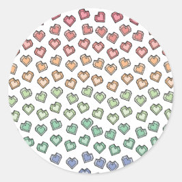 Adesivo Padrão cardíaco Bright Pastel Rainbow Gemstone