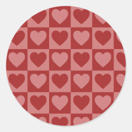 Adesivo Padrão cardíaco moderno retrorado vermelho e rosa 