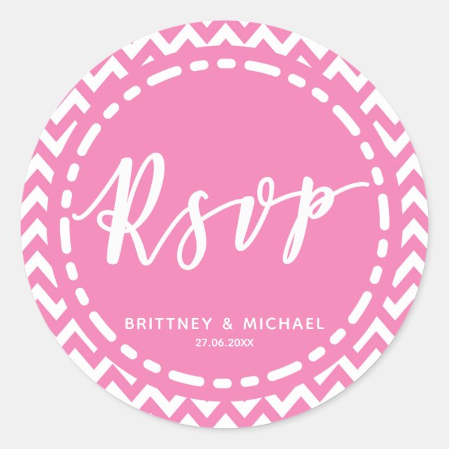 Adesivo Padrão Chevron Rosa - RSVP (Frente)