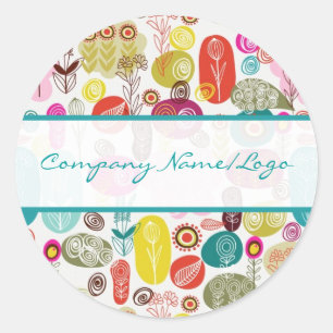 Adesivo Padrão Colorido das Flores Retron Desenhadas Pela