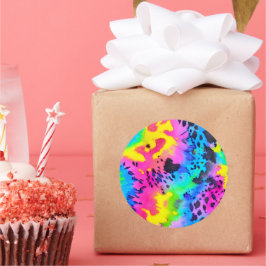 Adesivo Padrão Colorido de Cheetah Tye Dye