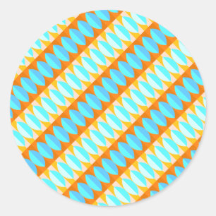 Adesivo Padrão Colorido Turquesa Azul Laranja Amarelo