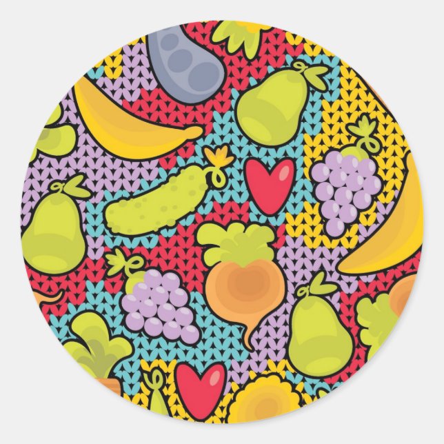 Adesivo Padrão com frutas e vegetais (Frente)