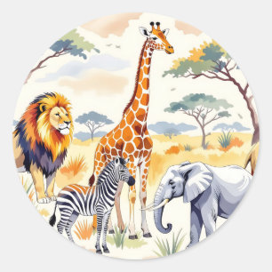 Adesivo Padrão contínuo de animais do Safari Cena da Savan