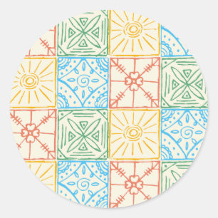 Adesivo Padrão contínuo de azulejo colorido estilo Amalfi