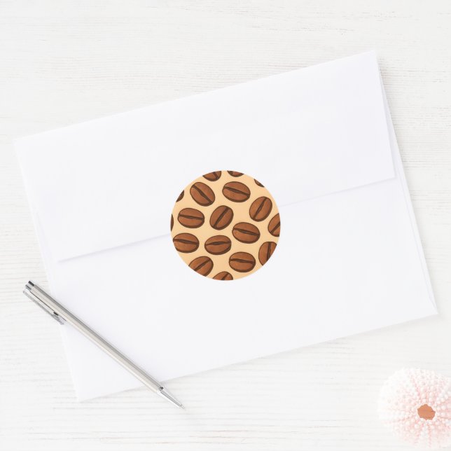 Adesivo Padrão contínuo de grãos de café | Café marrom que (Envelope)