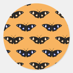 Adesivo Padrão da borboleta sobre fundo laranja